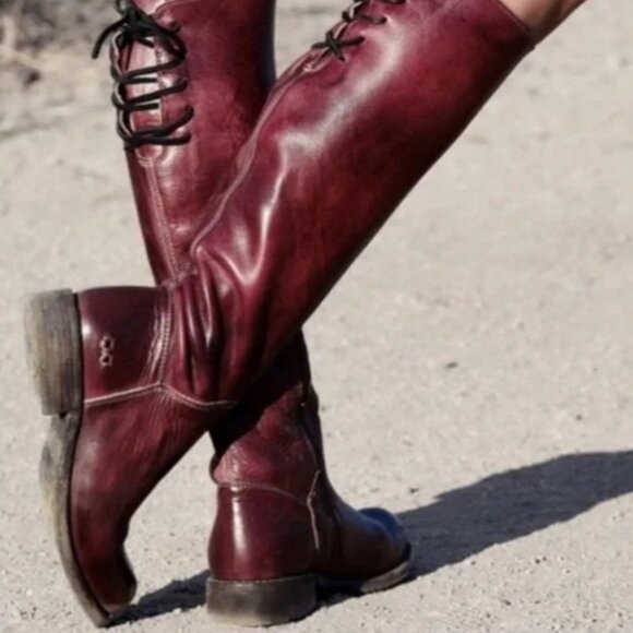 Bed Stu Manchester Dark Scarlett Rustic Cobbler Leather Size 8.5 - Picture 1 of 9